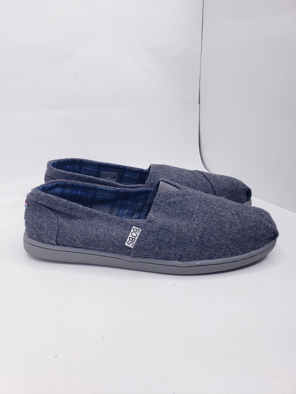 Bobs Skechers Gray Dual Density Memory Foam Slip On Casual Flats Women's Size 9 - Picture 2 of 12